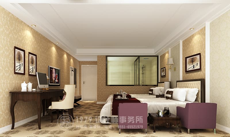賓館高檔標(biāo)間裝修設(shè)計(jì)效果圖