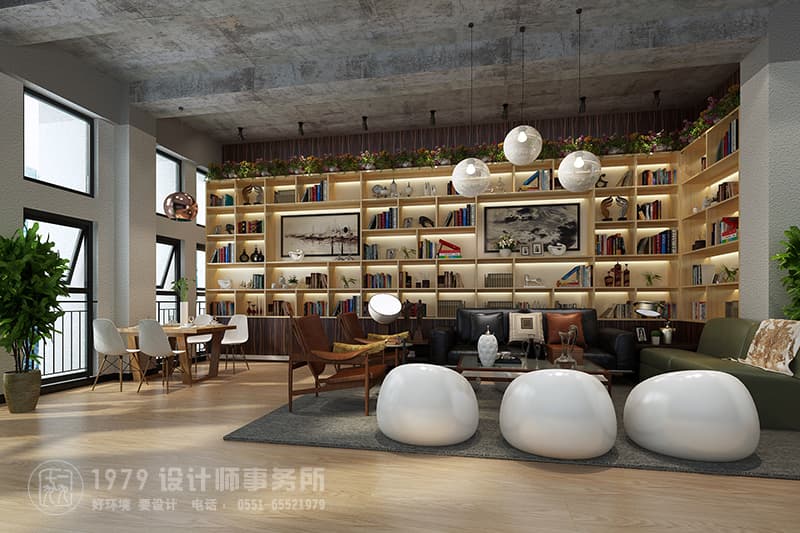 合肥個性別致書店休息區(qū)裝修效果圖 - 簡單的裝飾 后現代的設計讓書店看起來簡潔舒適上檔次